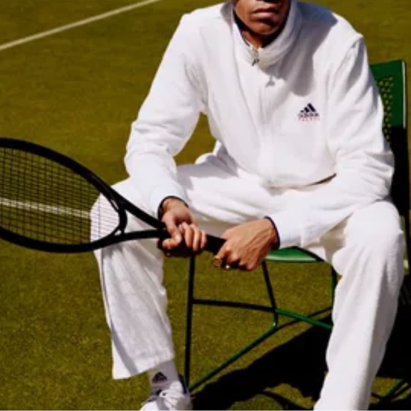 Adidas x Palace On Court Towel Track Jacket in White Blue - Picture 2 of 14